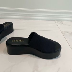 Black platform sandals